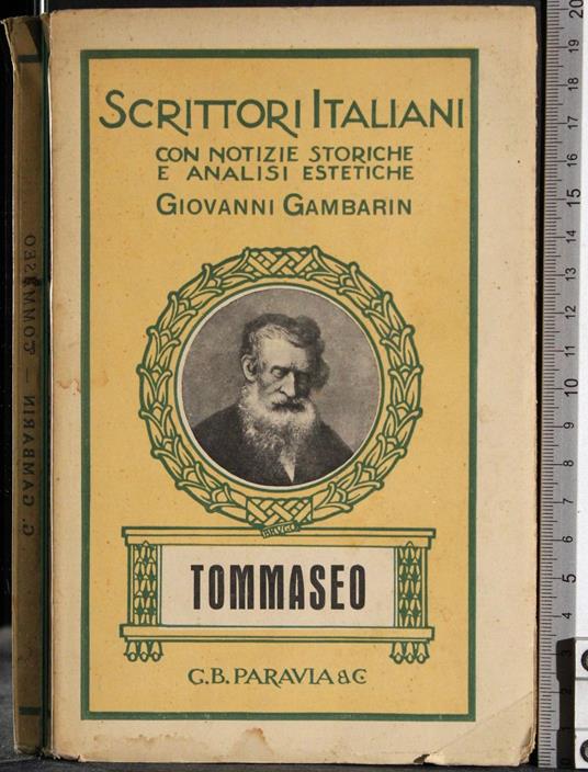 Scrittori italiani. Tommaseo - Giovanni Gamberini - copertina