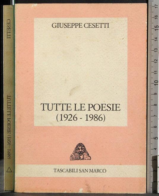 Tutte le poesie (1926-1986) - Giuseppe Cesetti - copertina
