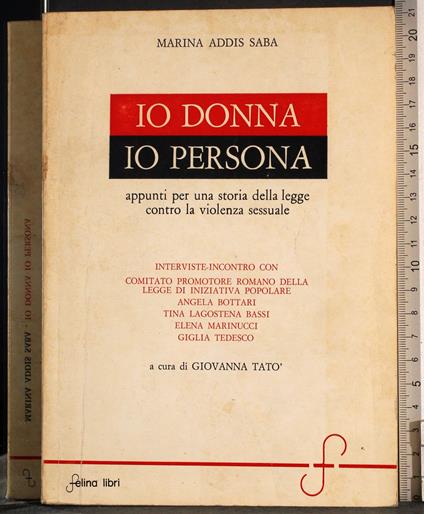 Io donna io persona - Marina Addis Saba - copertina