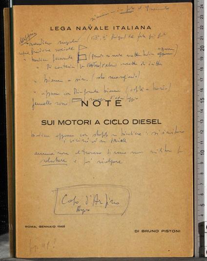 Note sui motori a ciclo disel - Bruno Pistoni - copertina