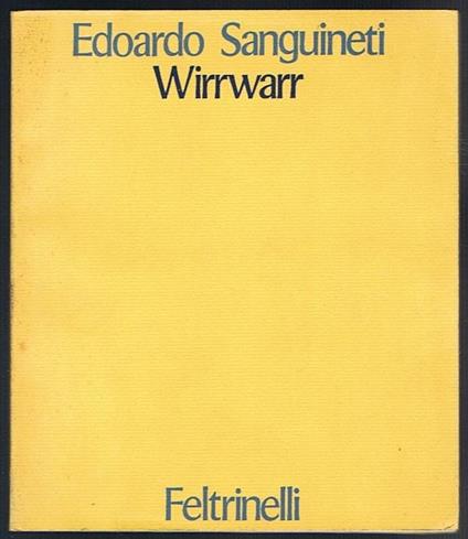 Wirrwarr - Edoardo Sanguineti - copertina