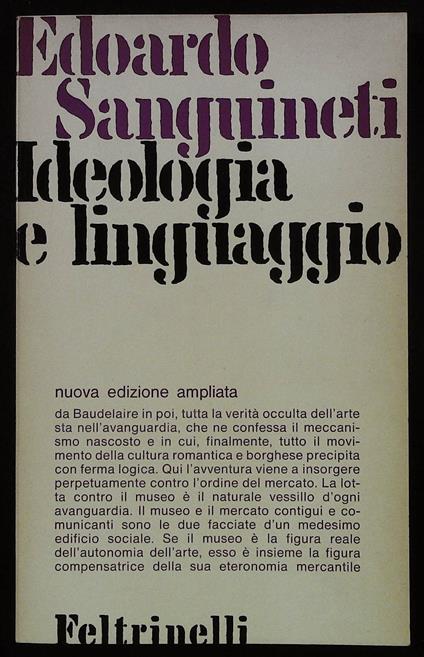 Ideologia e linguaggio Nuova edizione ampliata - Edoardo Sanguineti - copertina