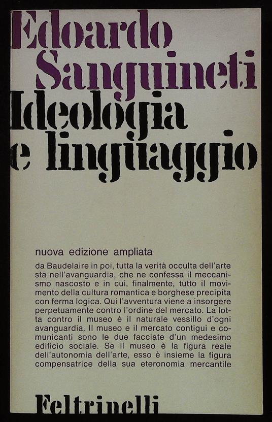 Ideologia e linguaggio Nuova edizione ampliata - Edoardo Sanguineti - copertina