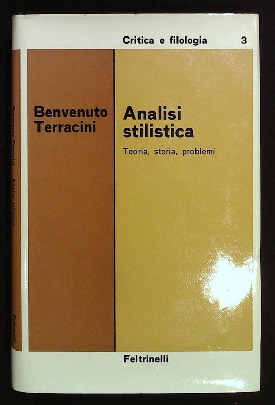 Analisi stilistica. Teoria, storia, problemi - Benvenuto Terracini - copertina