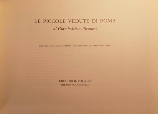 Le piccole vedute di Roma di Giambattista Piranesi - copertina