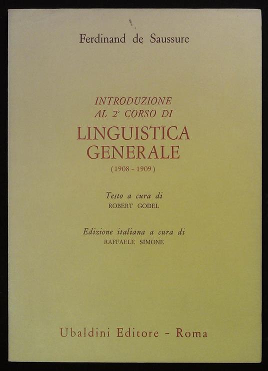 Introduzione al 2° corso di linguistica generale (1908-1909) - Ferdinand de Saussure - copertina