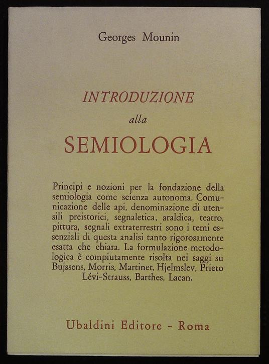 Introduzione alla semiologia - Georges Mounin - copertina