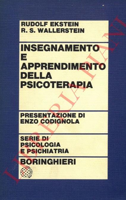 Insegnamento e apprendimento della psicoterapia - Rudolf Ekstein - copertina