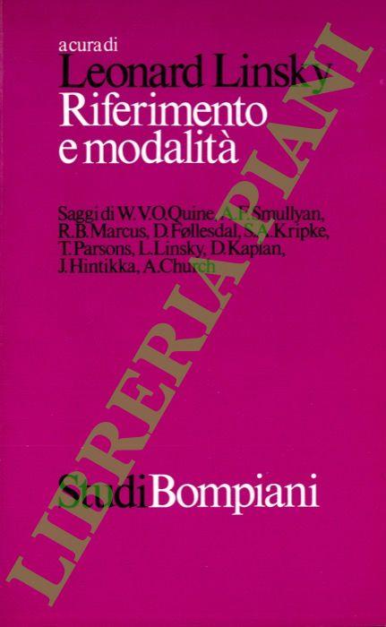 Riferimento e modalità - Leonard Linsky - copertina