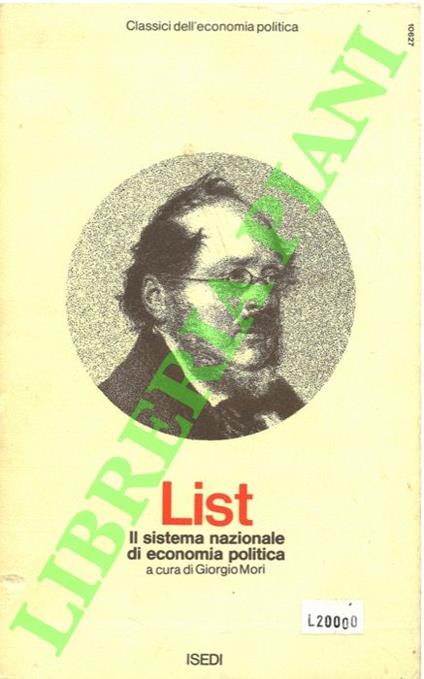 Il sistema nazionale di economia politica - Friedrich List - copertina