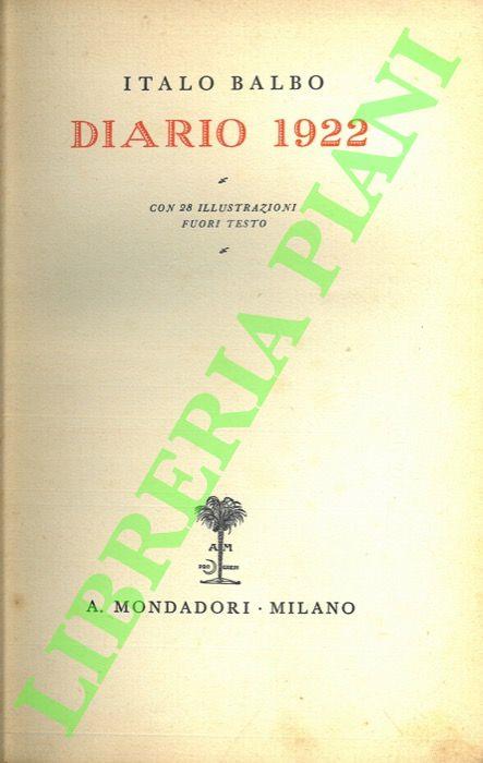 Diario 1922. - Italo Balbo - copertina