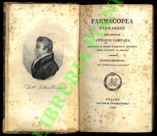 Farmacopea ferrarese. Edizione duodecima con numerosissime aggiunte - Antonio Campagna - copertina