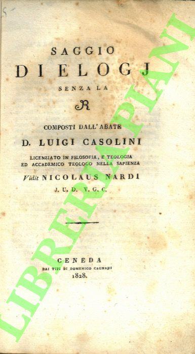 Saggio di elogj senza la R. - Luigi Casini - copertina