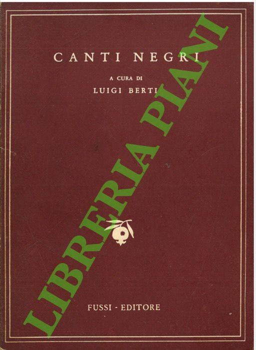 Canti negri - Luigi Berti - copertina