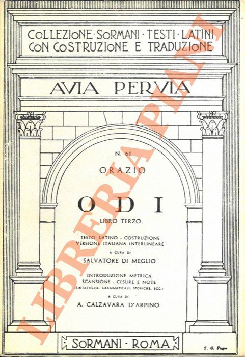 Odi. Libri terzo. - Quinto Orazio Flacco - copertina