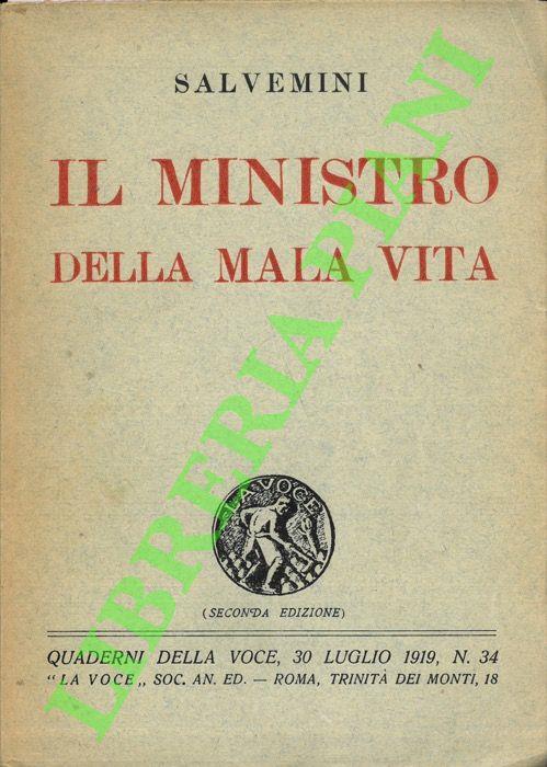 Il ministro della mala vita. Con scritti di Ugo Ojetti e Luigi Locatelli - Gaetano Salvemini - copertina