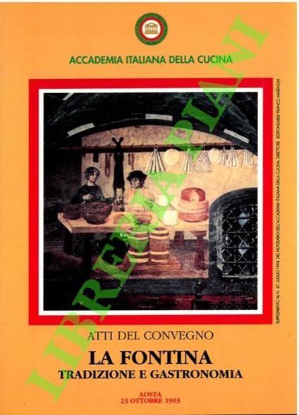 fontina. Tradizione e gastronomia. (Atti del Convegno) - copertina