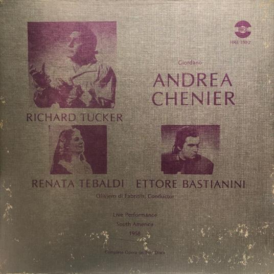 Andrea Chenier (Tucker, Tebaldi, Bastianini) - Vinile LP di Umberto Giordano