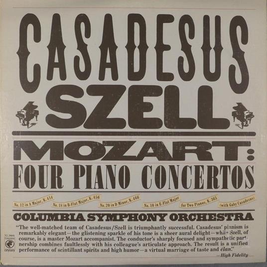 Concerti Per Pianoforte 12, 18, 20, 10, Concerto Per Due Pianoforti - Vinile LP di Wolfgang Amadeus Mozart,George Szell,Robert Casadesus