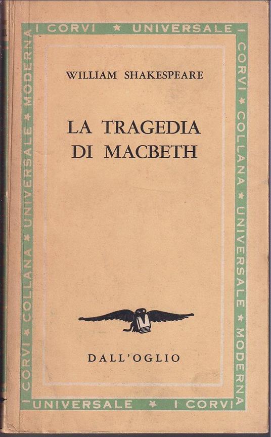 tragedia di Macbeth Traduzione e introduzione di Vincenzo Errante - William Shakespeare - copertina