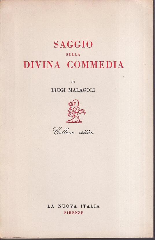 Saggio sulla Divina Commedia - copertina