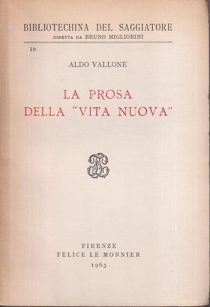 prosa della 'Vita nuova' - Aldo Vallone - copertina