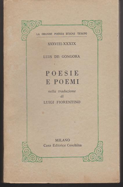 Poesie e poemi nella traduzione di Luigi Fiorentino - copertina