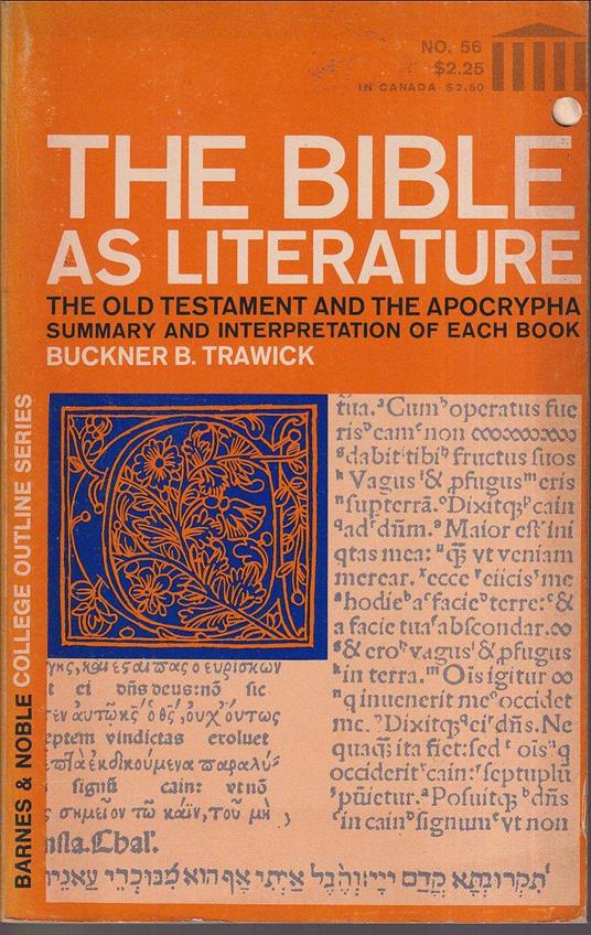The Bible as literature The Old Testament and the Apocrypha Summary and Interpretation of each book - copertina