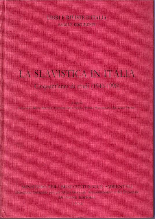 slavistica in Italia Cinquant'anni di studi (1940-1990) - copertina