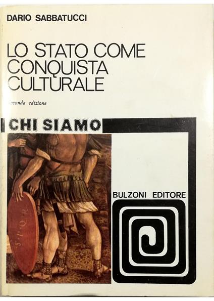 Lo Stato come conquista culturale Ricerca sulla Religione Romana - Dario Sabbatucci - copertina