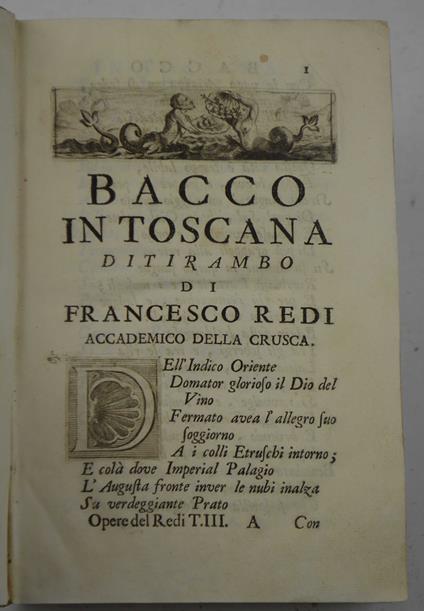 Bacco in Toscana - Francesco Redi - copertina