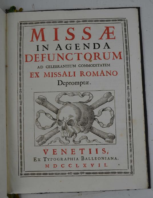 Missae in agenda defunctorum… - copertina