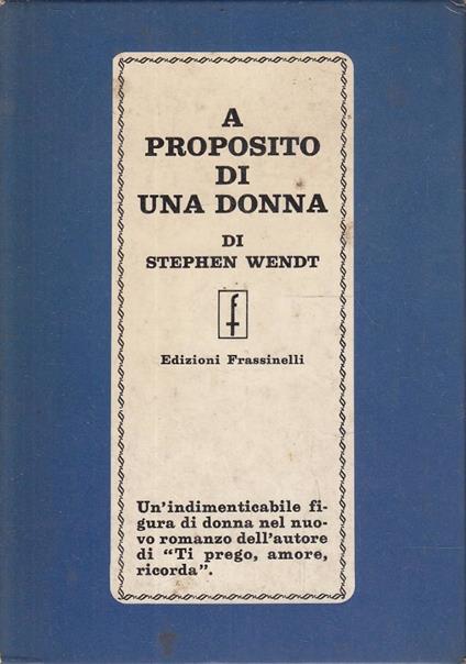 A proposito di una donna - Stephen Wendt - copertina