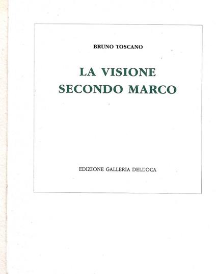 La visione secondo Marco - Bruno Toscano - copertina