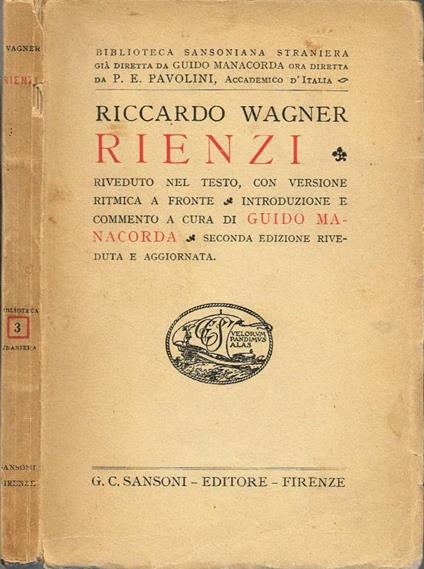 Rienzi - Richard Wagner - copertina