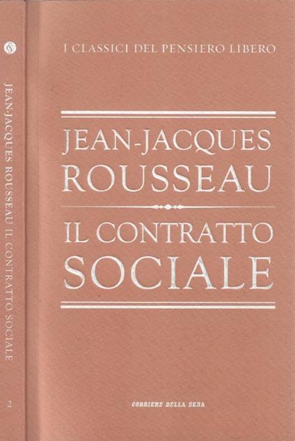 Il contratto sociale - Jean-Jacques Rousseau - copertina