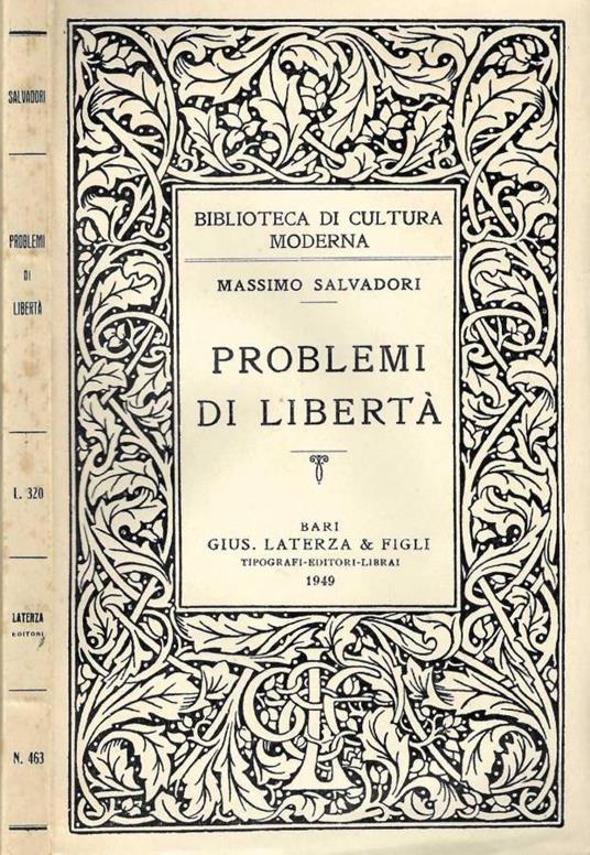 Problemi di libertà - Massimo L. Salvadori - copertina