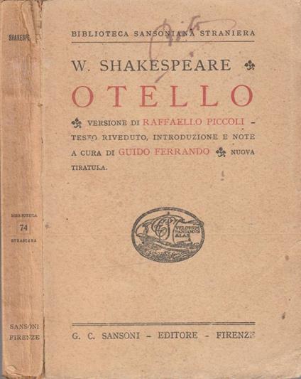 Otello - William Shakespeare - copertina