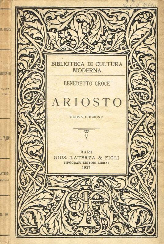 Ludovico Ariosto - Benedetto Croce - copertina