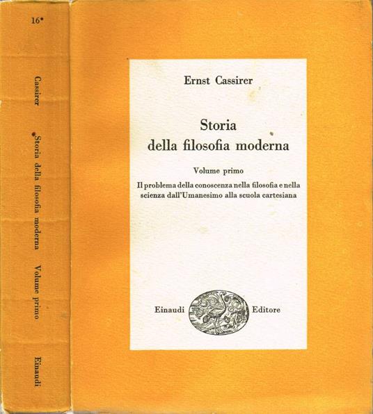 Storia della filosofia moderna - Ernst Cassirer - copertina