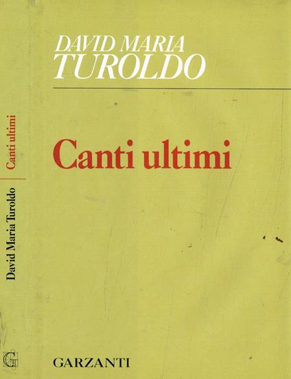 Canti ultimi - David Maria Turoldo - copertina