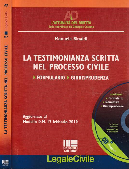 La testimonianza scritta nel processo civile - Manuela Rinaldi - copertina