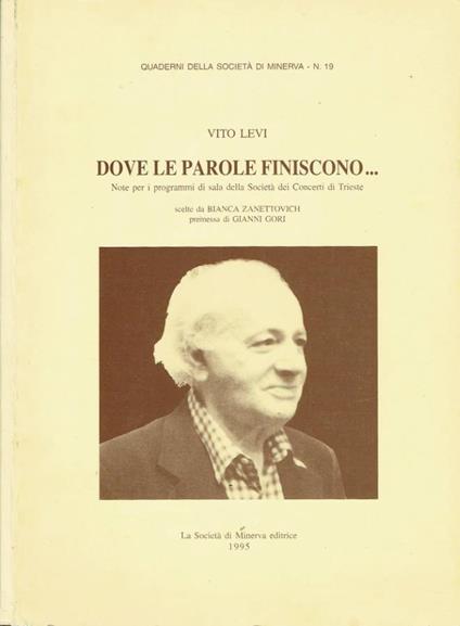 Dove le parole finiscono … - Vito Levi - copertina