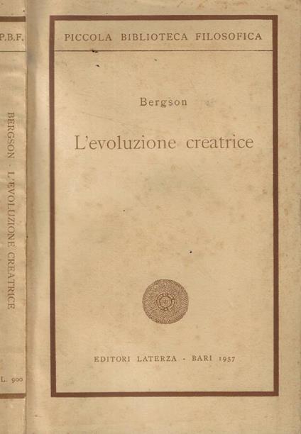 L' evoluzione creatrice - Henri Bergson - copertina