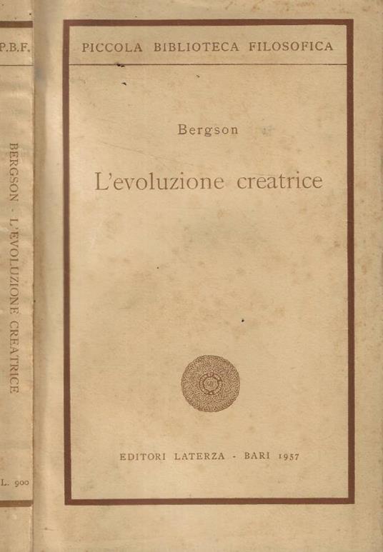 L' evoluzione creatrice - Henri Bergson - copertina