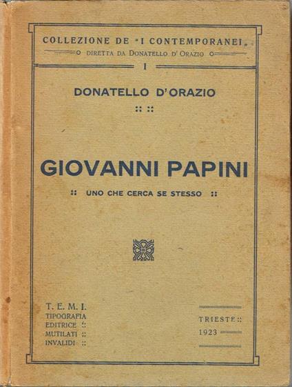 Giovanni Papini - Donatello D'Orazio - copertina