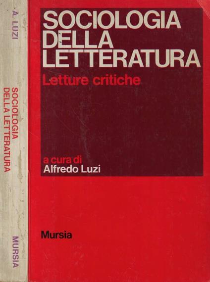 Sociologia della letteratura - Alfredo Luzi - copertina