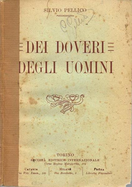 Dei doveri degli uomini - Silvio Pellico - copertina