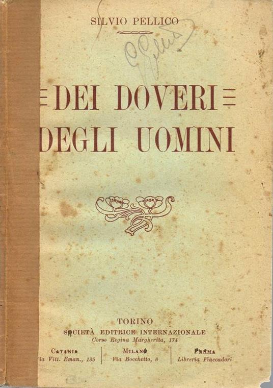 Dei doveri degli uomini - Silvio Pellico - copertina