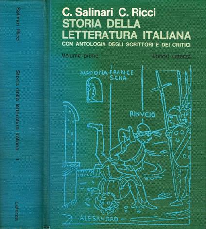 Storia della letteratura italiana con antologia degli scrittori e dei critici vol.I - Carlo Salinari - copertina